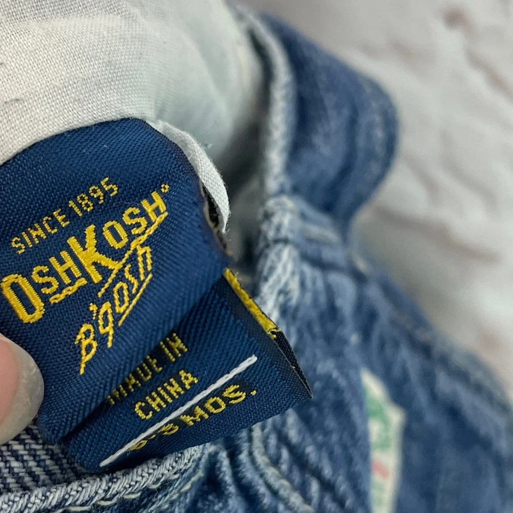 VTG OshKosh Blue Irish Lucky Clover Overalls 0-3 Months